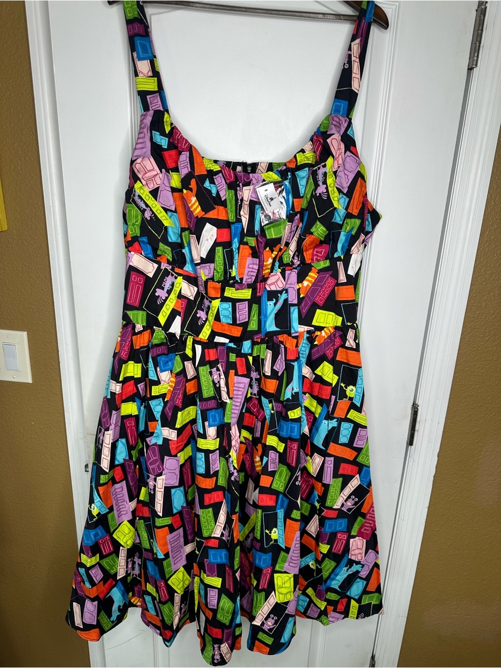 NWT Disney RARE Dress Shop Monsters Inc Doors Fit and Flare Dress W/Pockets Sz3X - Picture 2 of 9